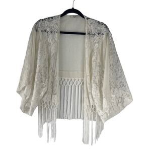 Miss Me Y2k Women's Size Small White Cottage Western Kimono‎ Sweater